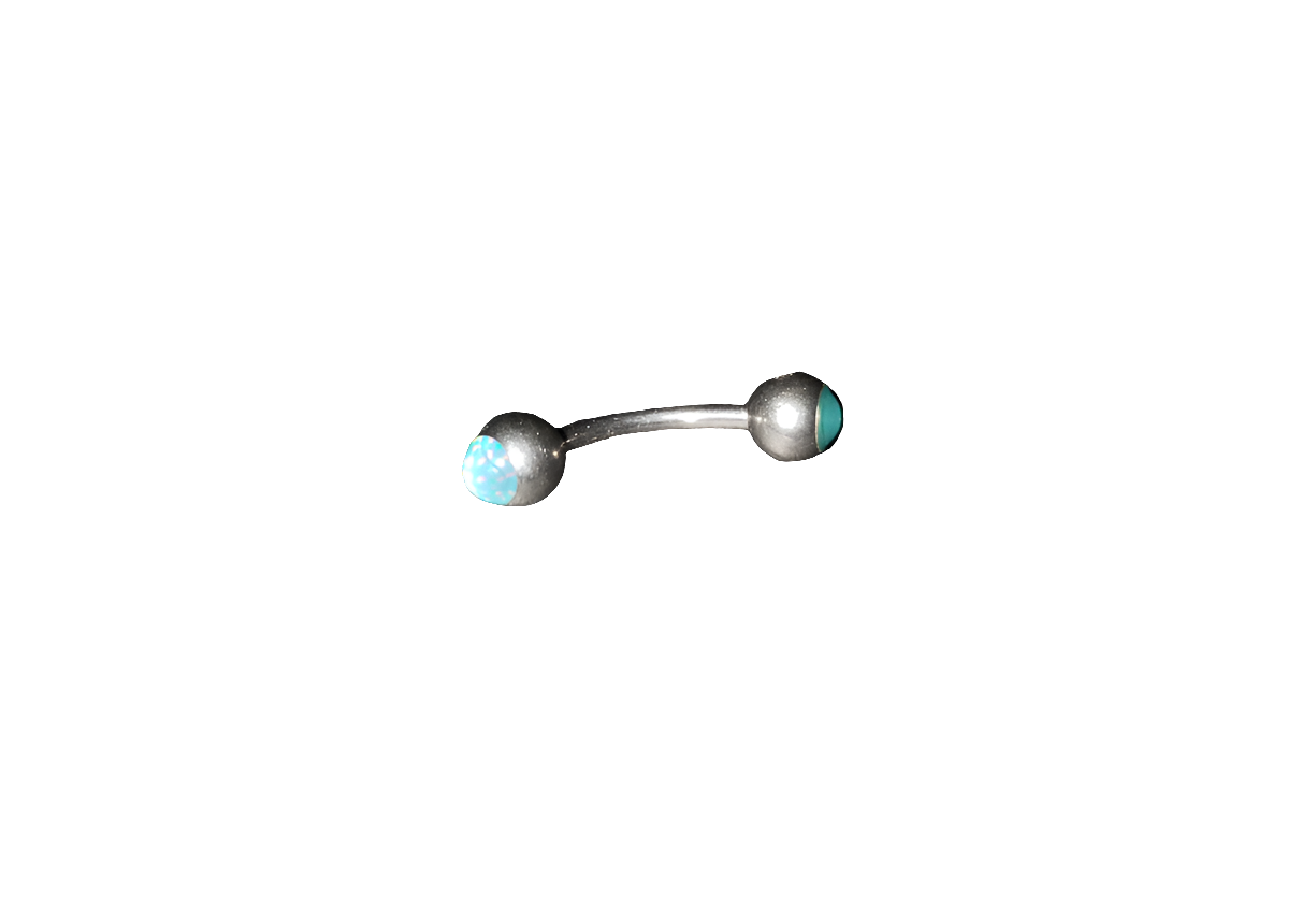 Blue Opal Steel Eye Brow Piercing