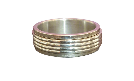 Spinner Ring Ribbed Grooves