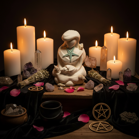Ancient Sea Goddess Yemaya Terra Cotta Mini Figurine - Altar & Sacred Space on a spiritual altar.
