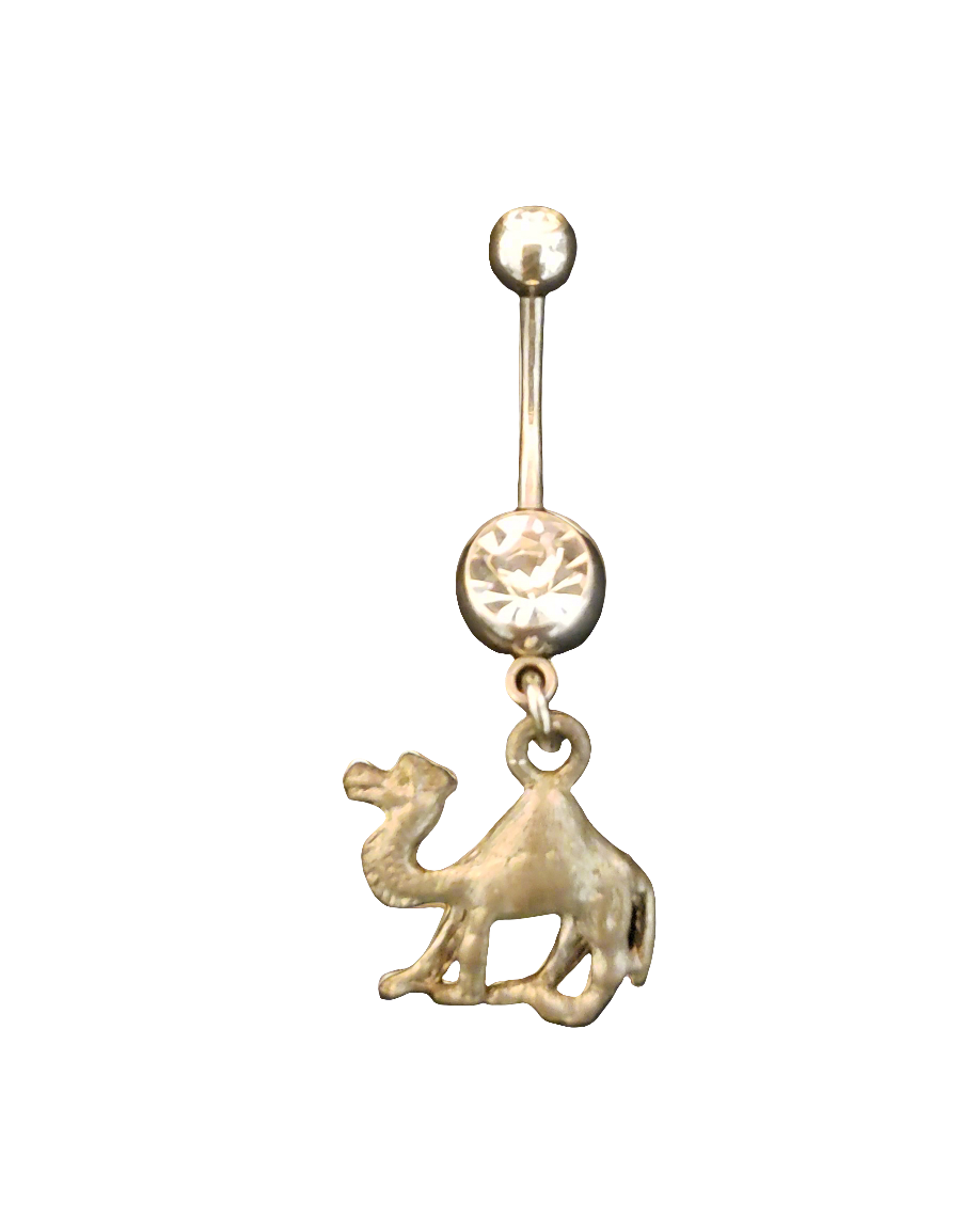 Belly Piercing Stainless Steel 316L with Dangling Camel