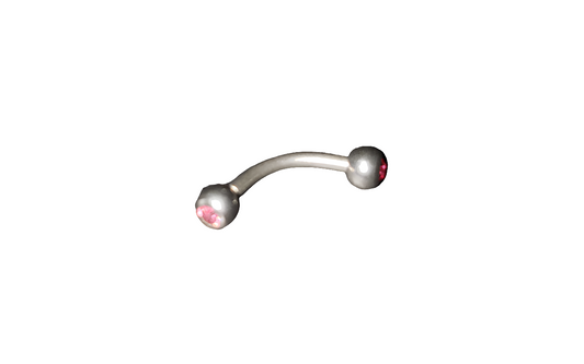 Pink Crystal Steel Eye Brow Piercing