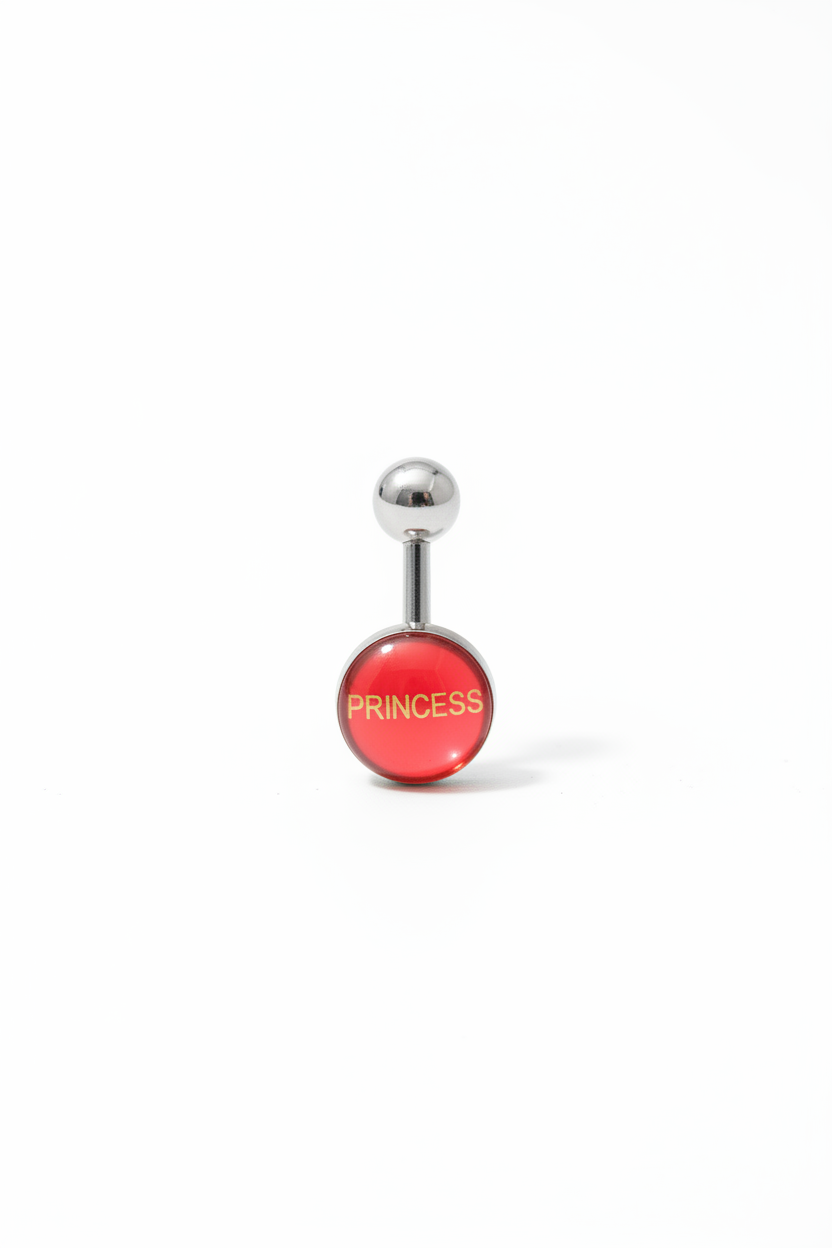 "Princess" tongue barbell in 316L stainless steel