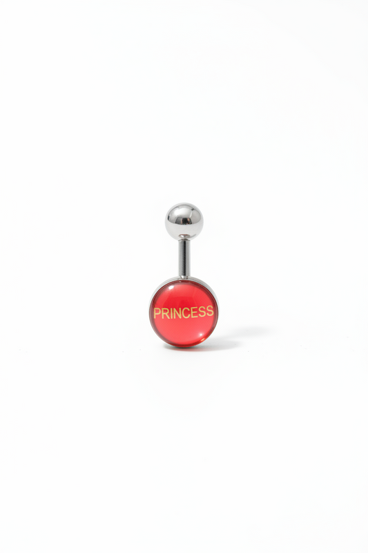"Princess" tongue barbell in 316L stainless steel