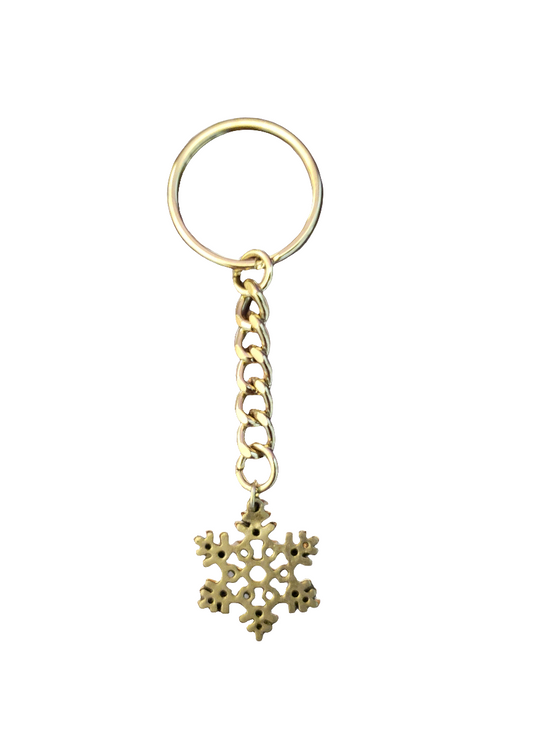 Handmade Keychain with Snowflake Charm