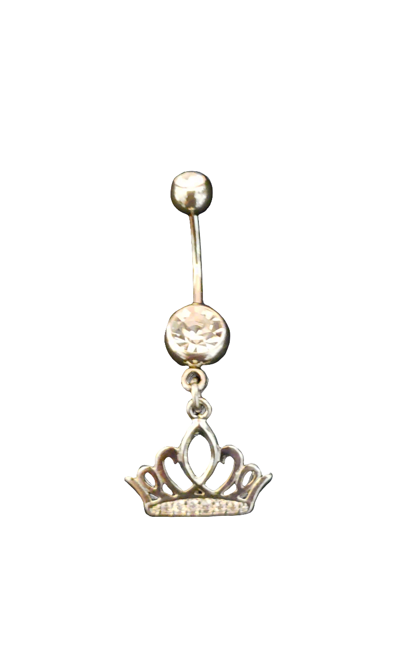 Belly Piercing Stainless Steel 316L with Dangling Crown