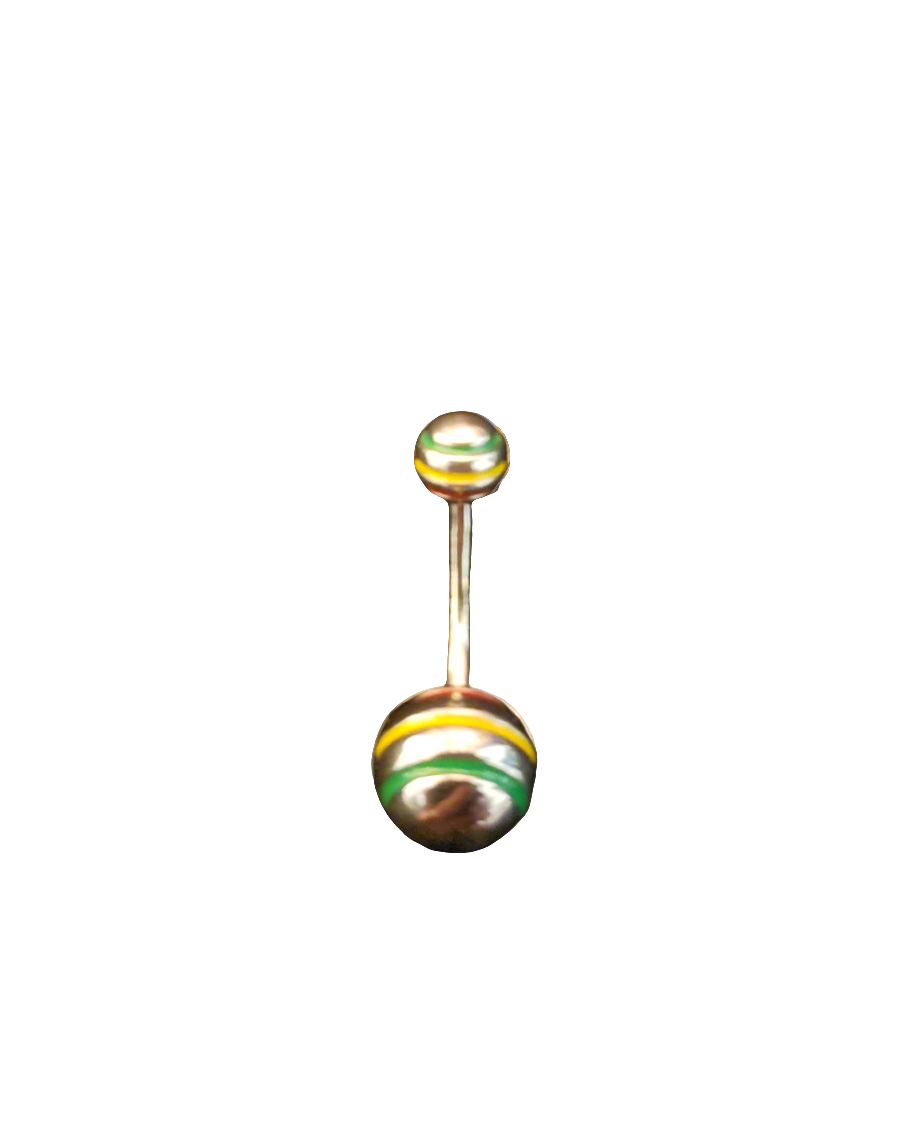 Stainless Steel Rasta Striped Belly Piercing