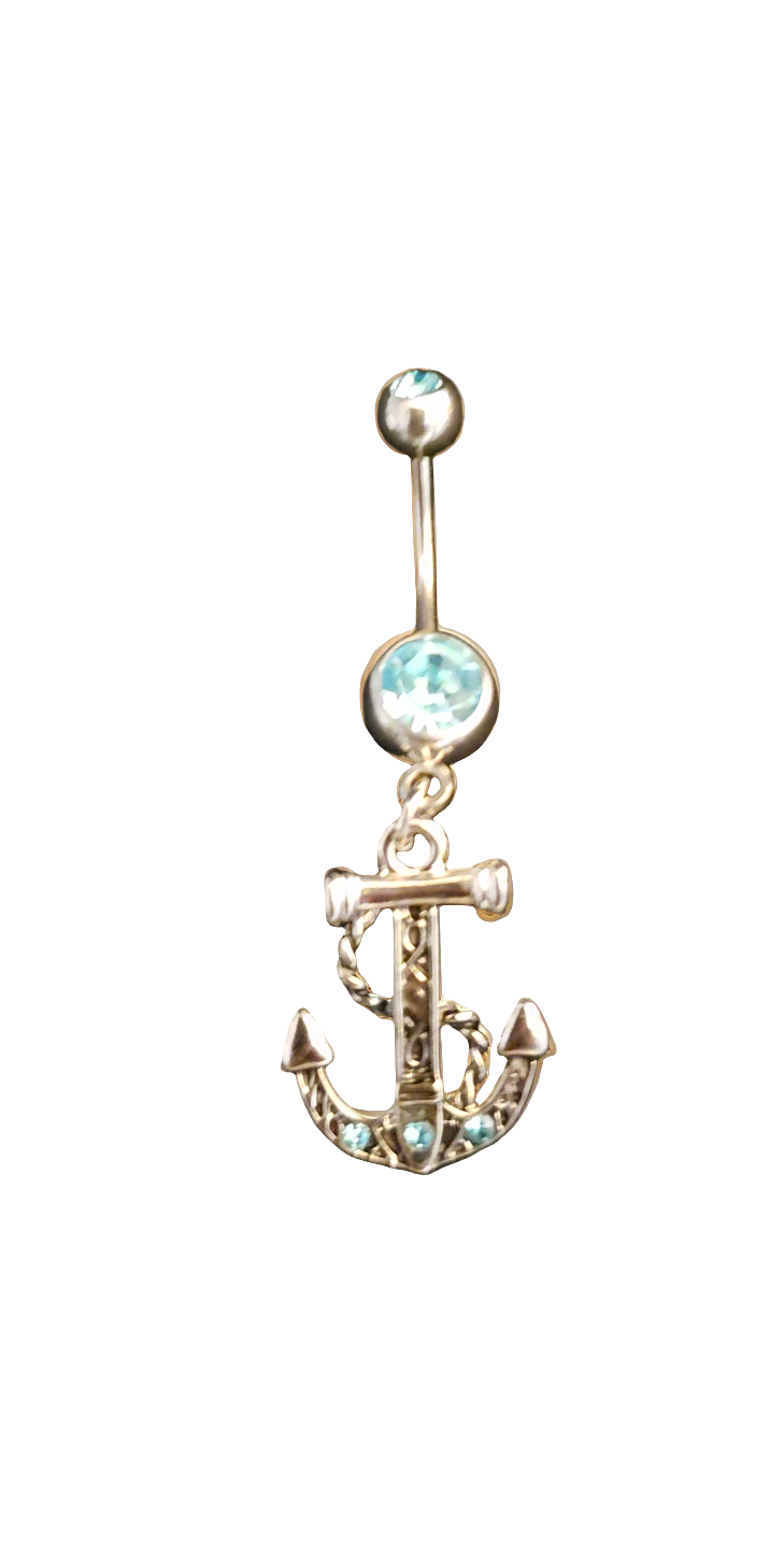 Belly Piercing Stainless Steel 316L with Dangling Anchor