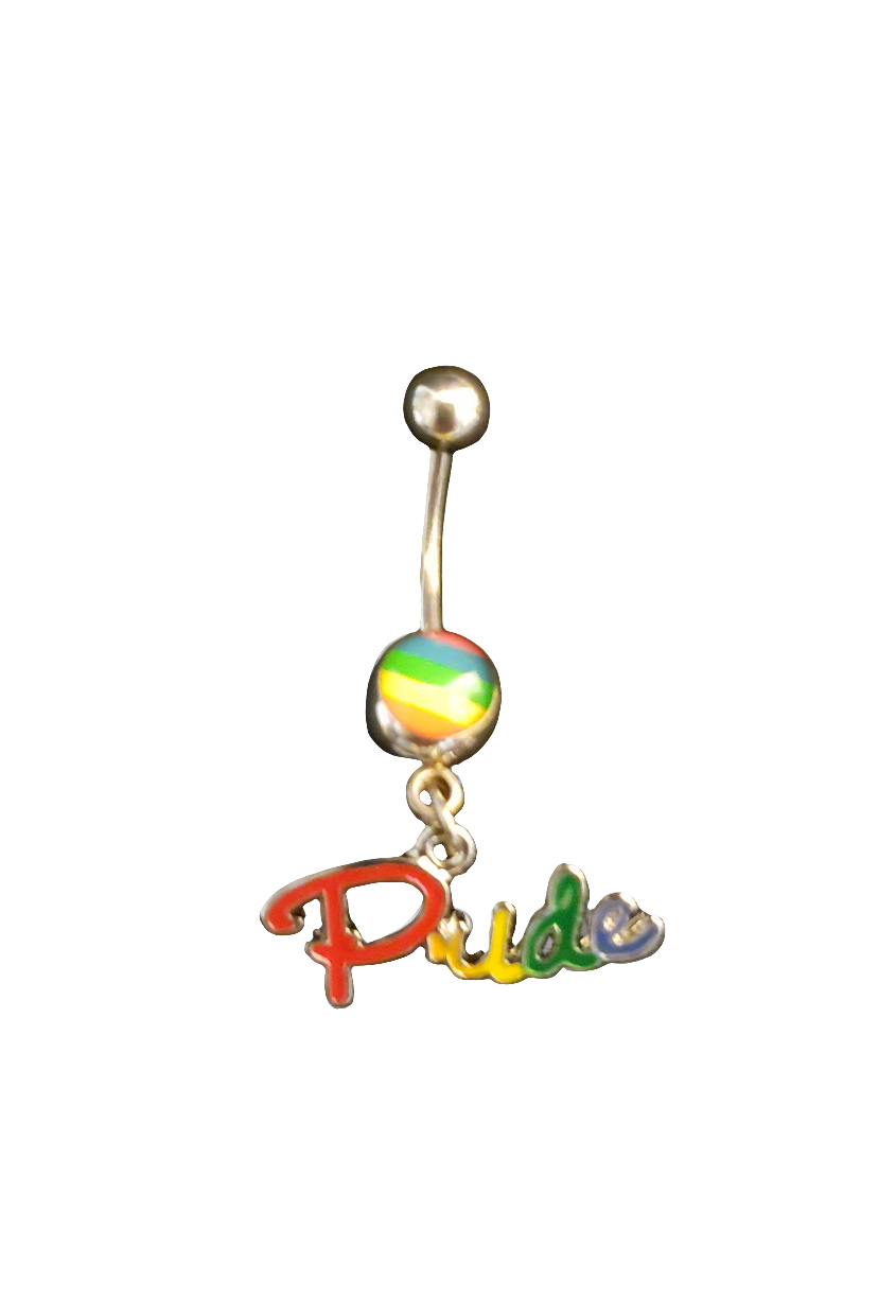 Belly Piercing Stainless Steel 316L with Dangling Pride Charm