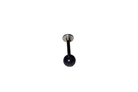 Stainless Steel Labret/Monroe Piercing with Black Acrylic Ball