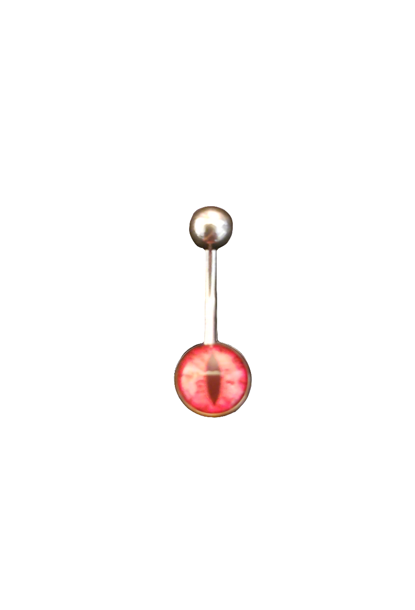 Stainless Steel Red Snake Eye Belly Piercing