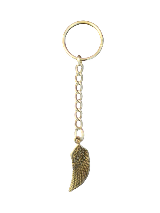 Handmade Keychain with Feather Charm