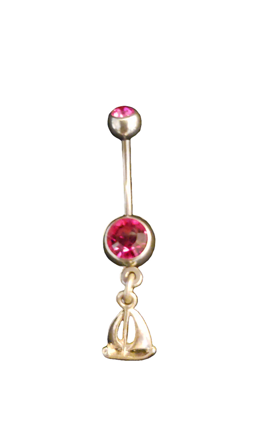 Belly Piercing Stainless Steel 316L with Dangling Sail Boat