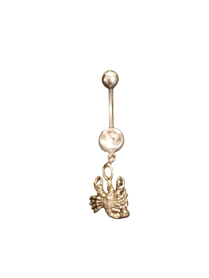 Belly Piercing Stainless Steel 316L with Dangling Scorpion