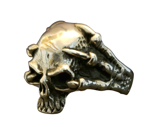 Men's Steel Eagle Clawed Skull Ring