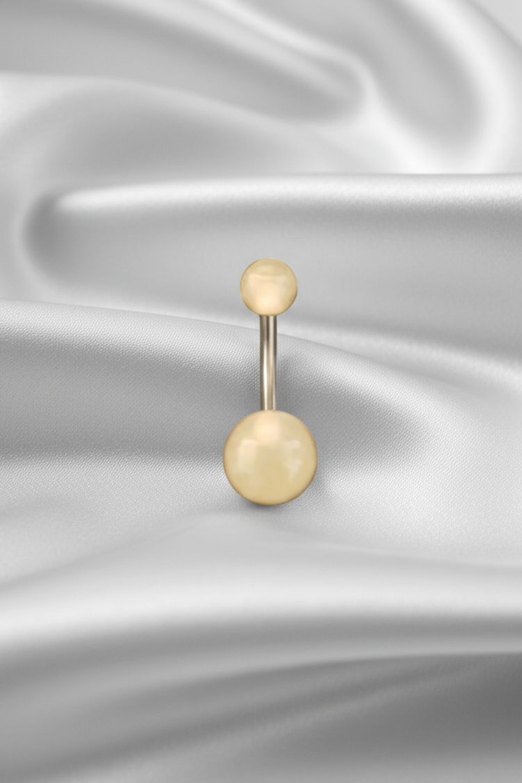 Peach Glow acrylic belly button ring in 316l stainless steel 