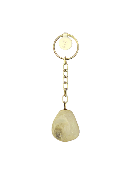 Quartz Earth Stone Keychain