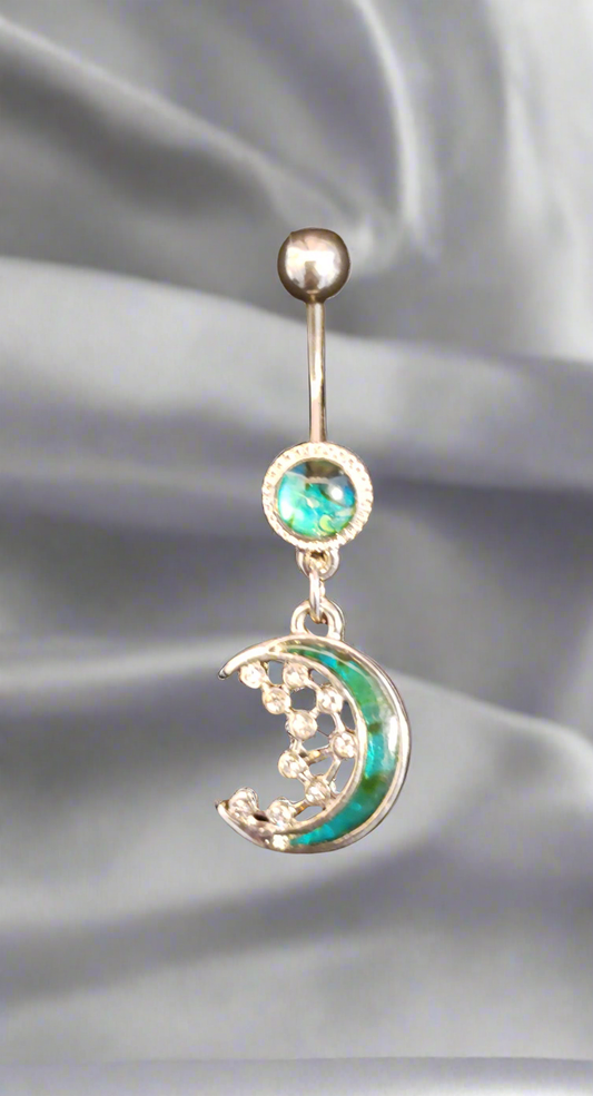 Belly Piercing Stainless Steel 316L with Dangling Moon