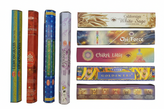Mystic Prana Incense Variety Gift Package on a white background.