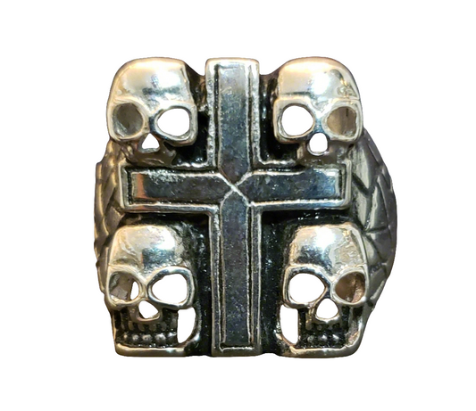 Men's Steel Skulls & Cross Ring