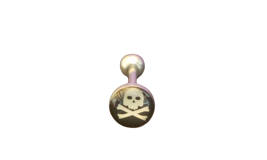 Stainless Steel 316L Skull & Crossbones Tongue Piercing