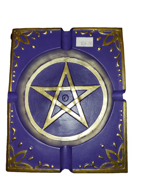 Pegan Journal Ash Tray/Incense Burner with Pentagram Star