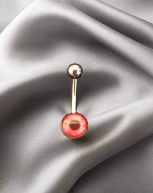 Stainless Steel Red Eyeball Belly Piercing