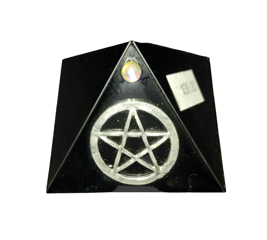 Glass Mini Pyramid with Pentacle