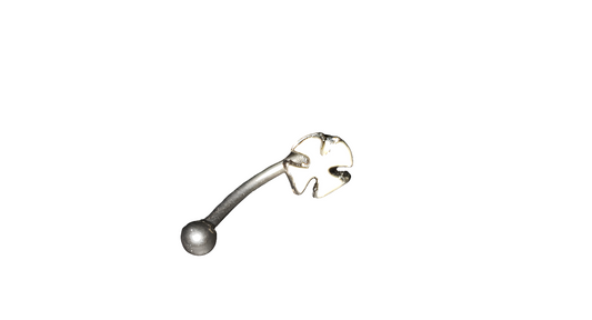 White Maltese Cross Steel Eye Brow Piercing