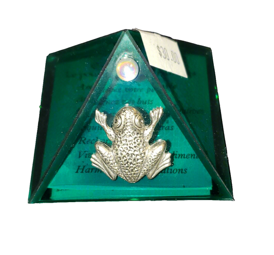 Glass Mini Pyramid with Frog