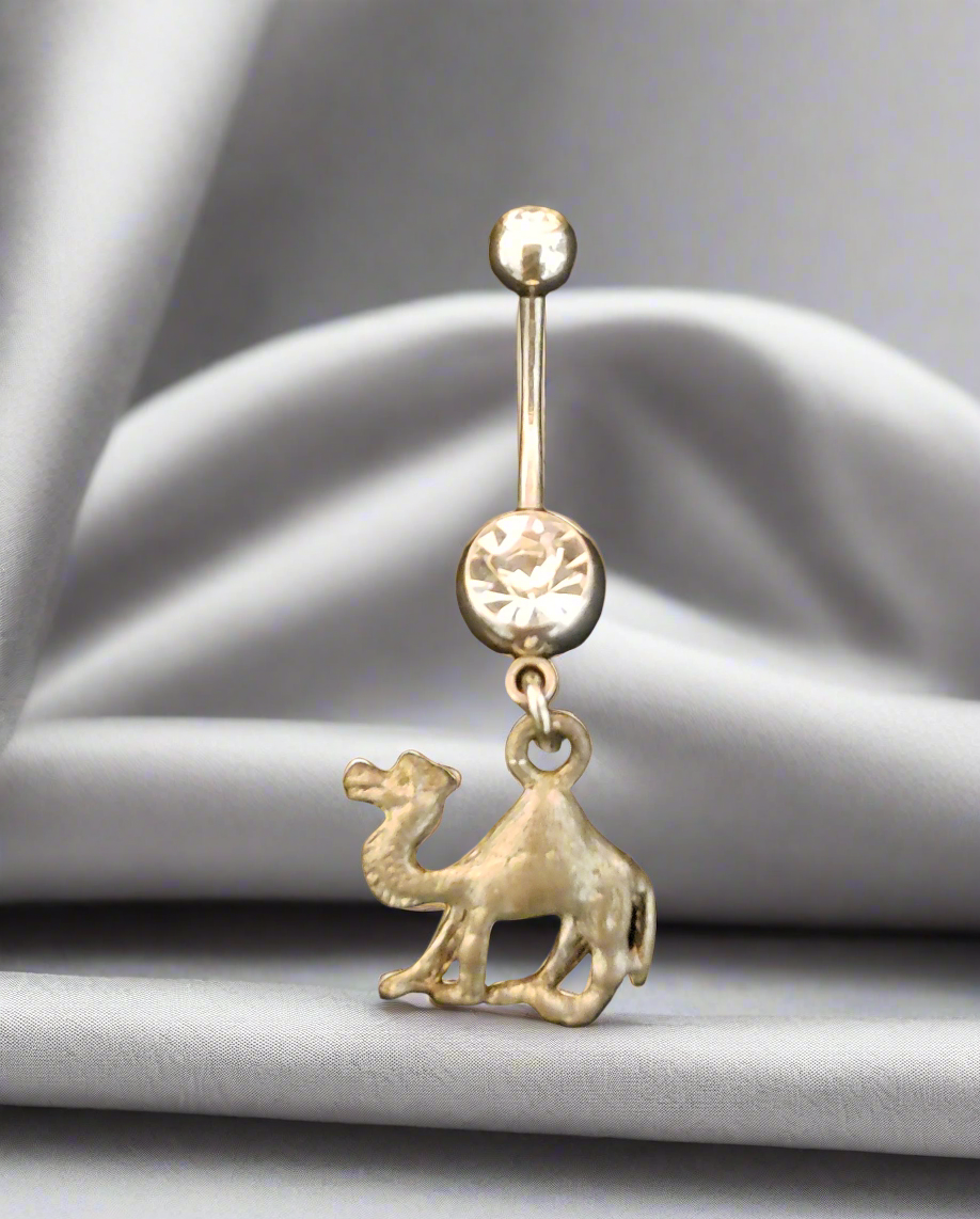 Belly Piercing Stainless Steel 316L with Dangling Camel