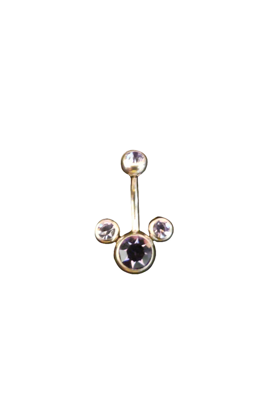 Stainless Steel Purple Crystal Belly Piercing