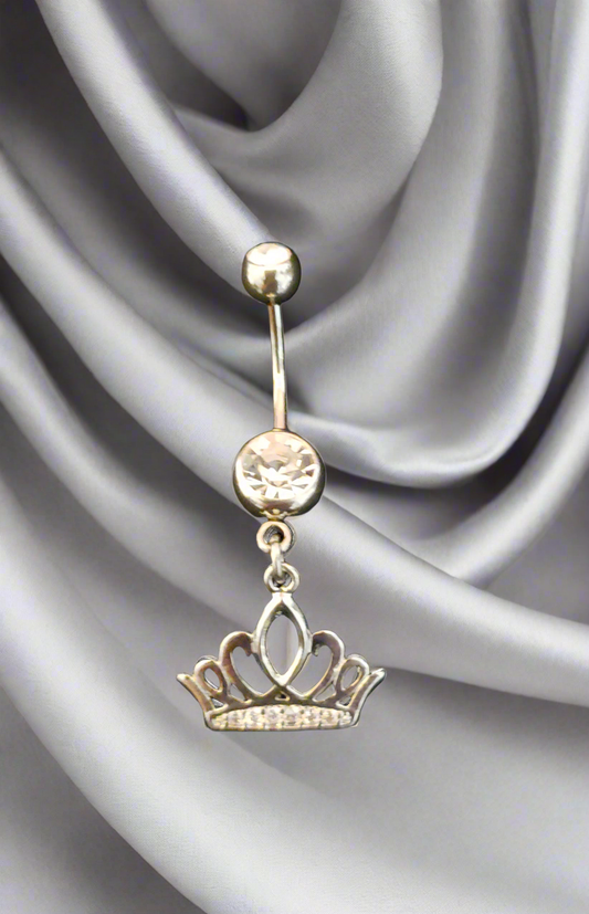 Belly Piercing Stainless Steel 316L with Dangling Crown