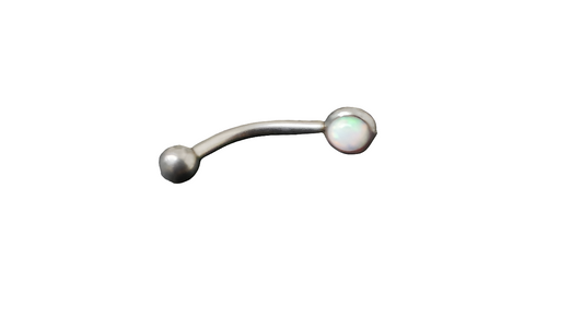 White Opal Steel Eye Brow Piercing