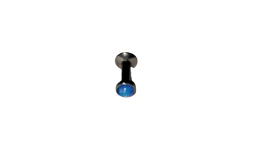 Stainless Steel Labret/Monroe or Tragus Piercing with Internally Threaded Aqua Opal