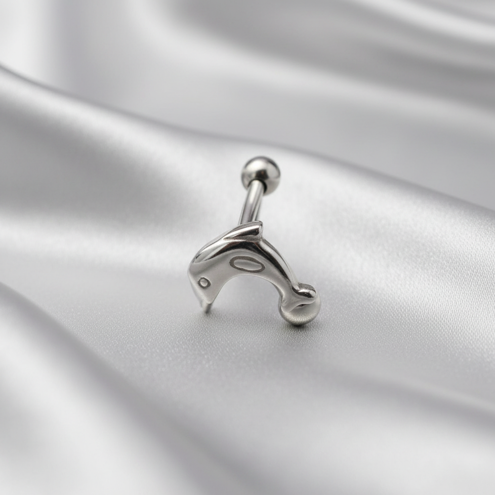 Dolphin Tongue Barbell in 316l stainless steel