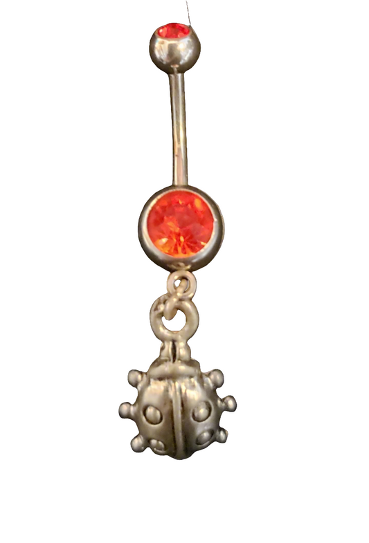 Belly Piercing Stainless Steel 316L with Dangling Lady Bug