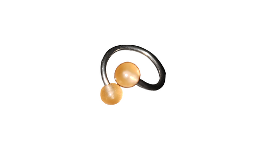 Curly Lip Piercing 12mm, 16 Gauge with 3mm Orange Acrylic Glow Ball