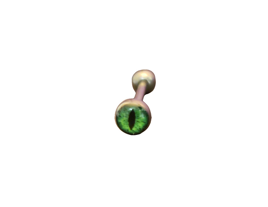 Stainless Steel 316L Green Snake Eye Tongue Piercing