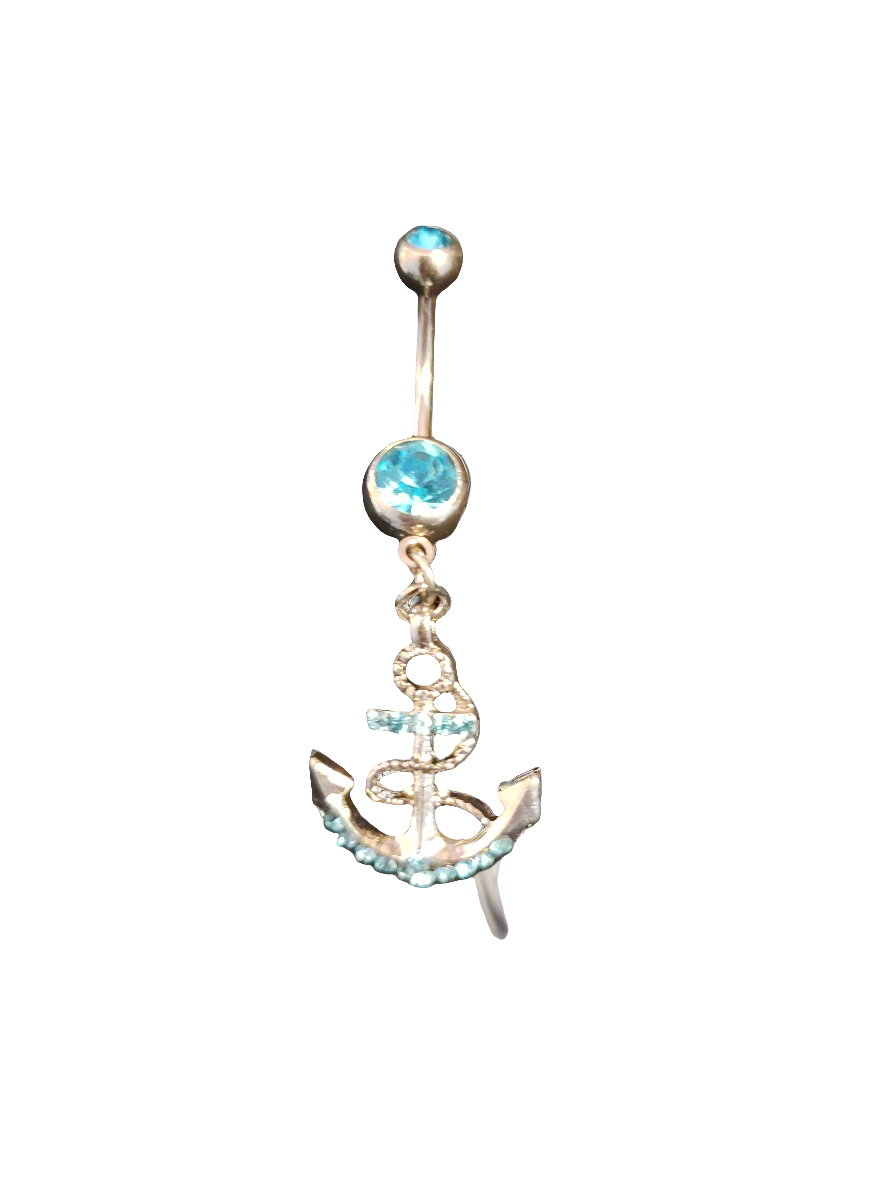 Belly Piercing Stainless Steel 316L with Dangling Anchor