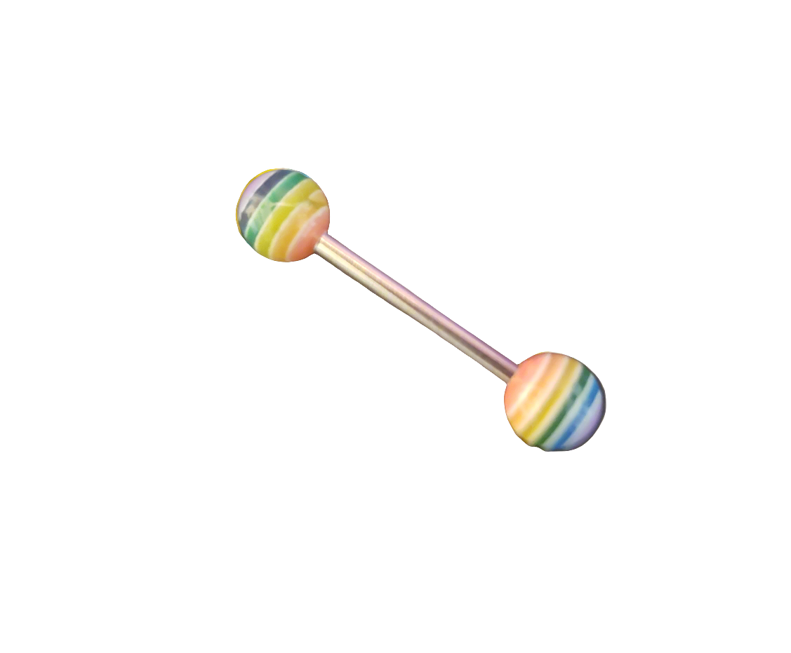 Stainless Steel 316L Rainbow Tongue Piercing