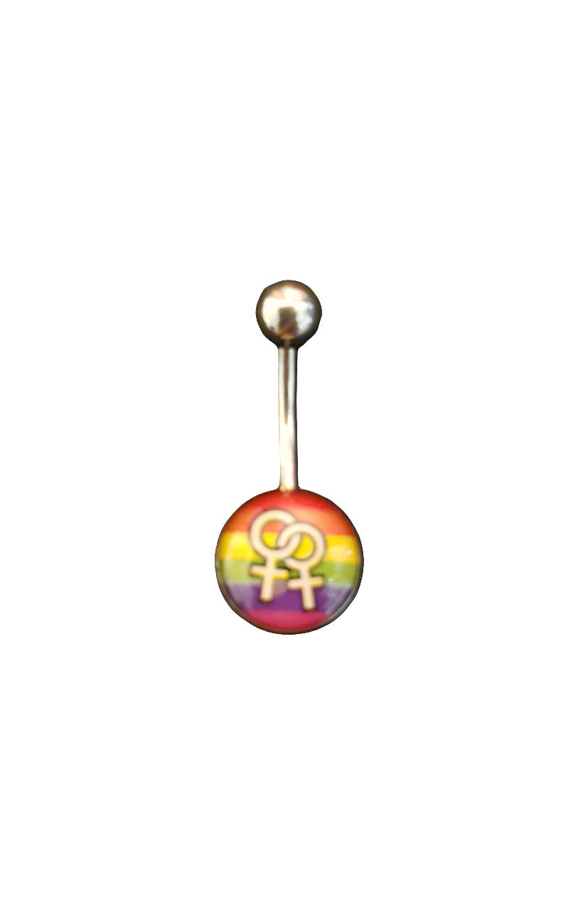 Stainless Steel Gay Pride Venus Belly Piercing