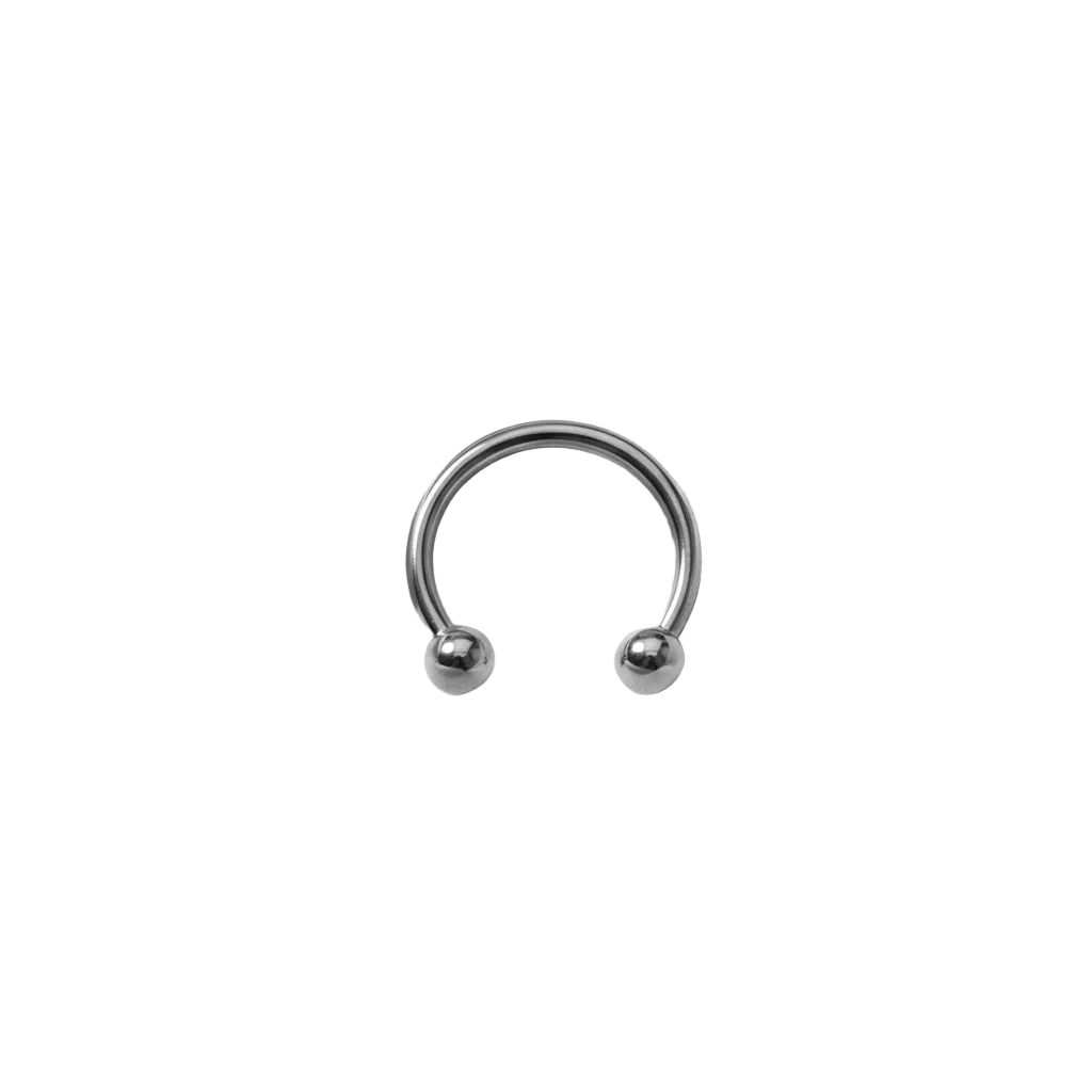 Versatile Steel Horseshoe Curved Barbell in 316l stainless steel front facing.