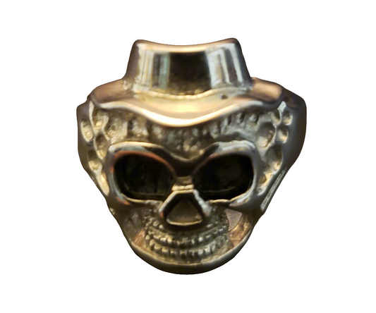 Men's Steel Skull with Top Hat Ring