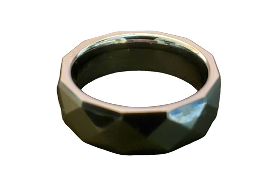 Tungsten Carbide Multi Faceted Diamond Cut Ring