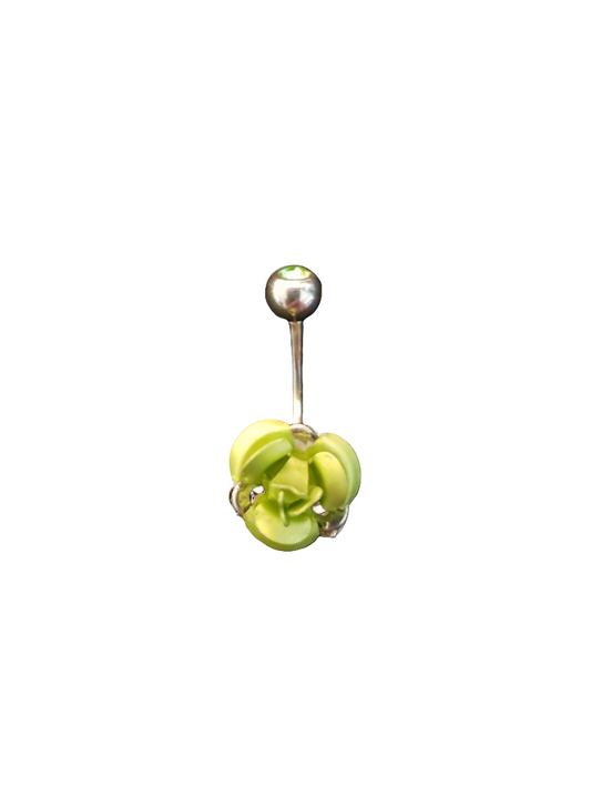 Stainless Steel Green Rose Belly Piercing