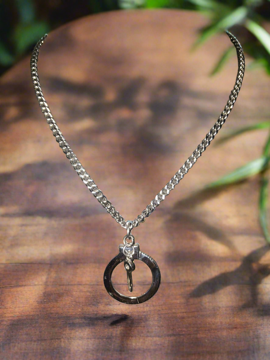 Stainless Steel Chain with Handcuff & Key Pendant