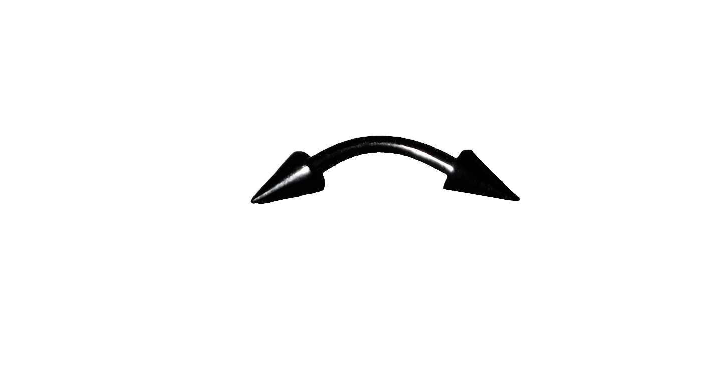 Black Titanium Eye Brow Piercing with Spikes