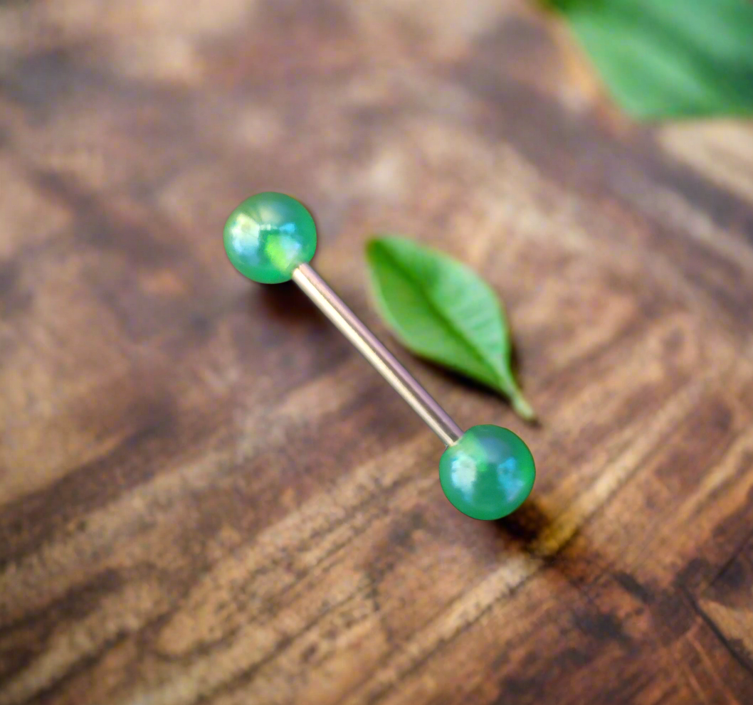 Stainless Steel 316L Green Tongue Piercing