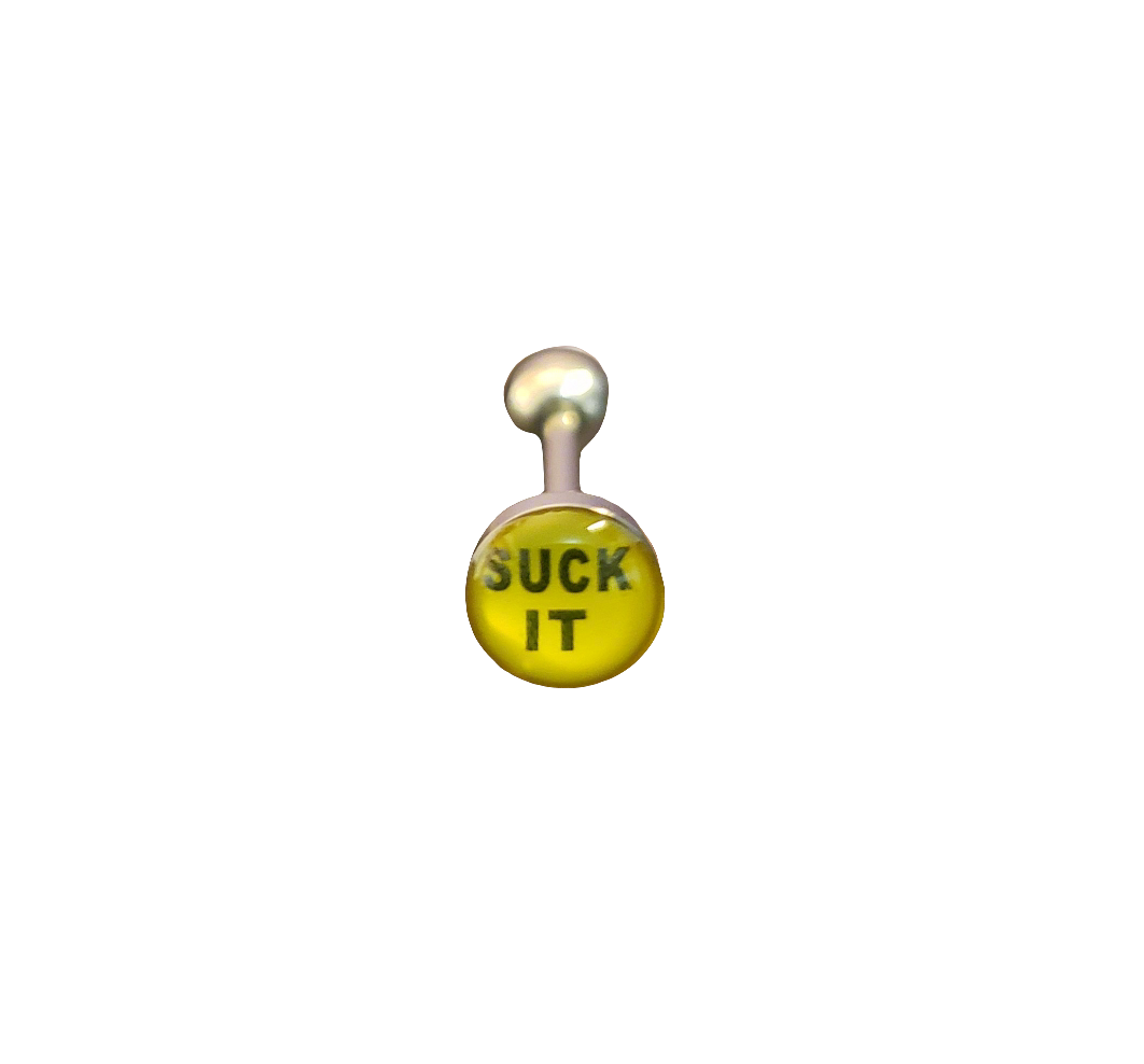 Stainless Steel 316L "Suck It" Tongue Piercing