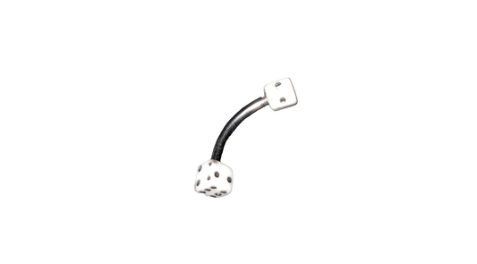 White Acrylic Dice Steel Eye Brow Piercing